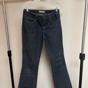 Dark Blue Denim Flare Jeans - Size 6